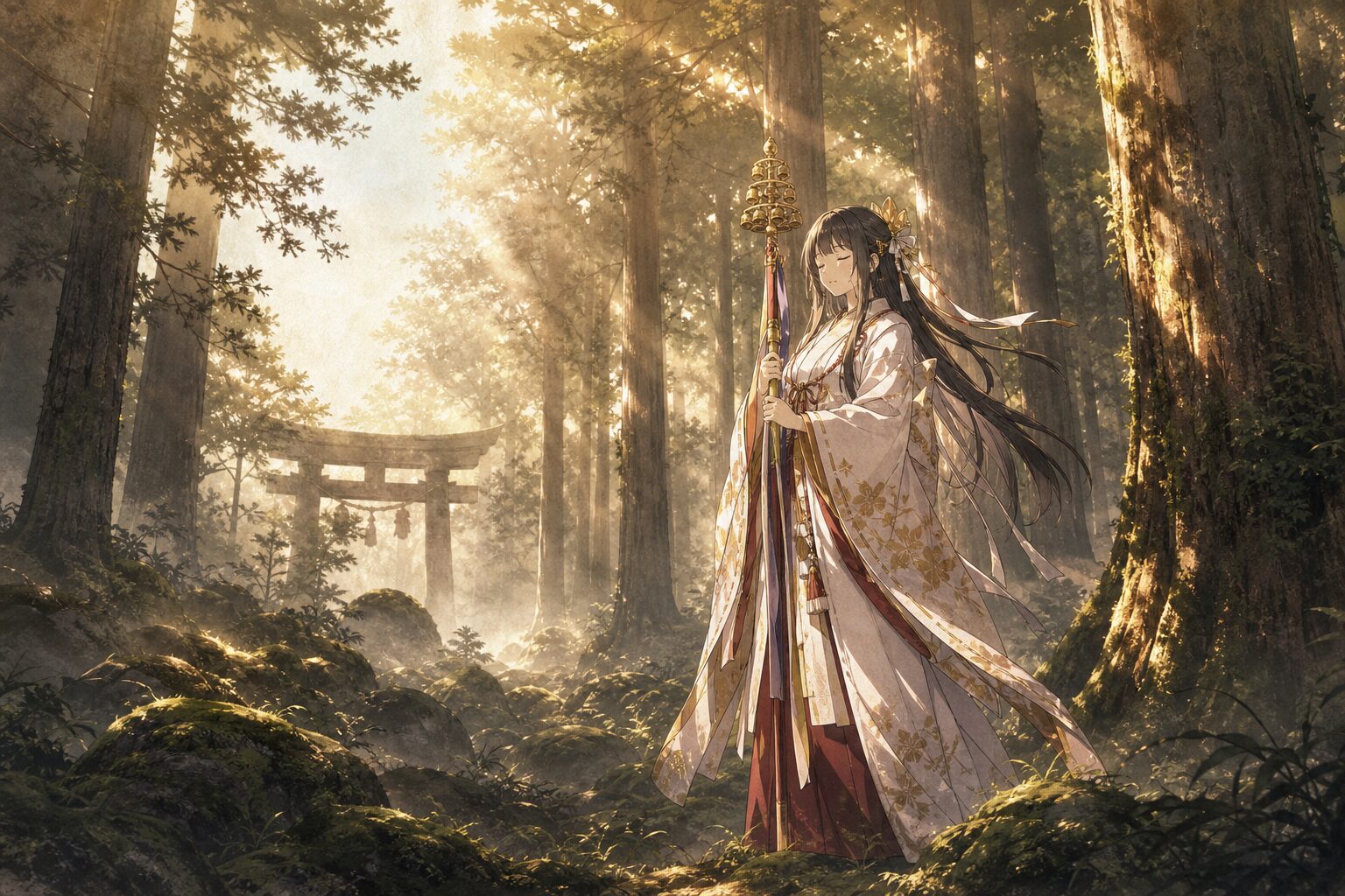 杉の朝霧